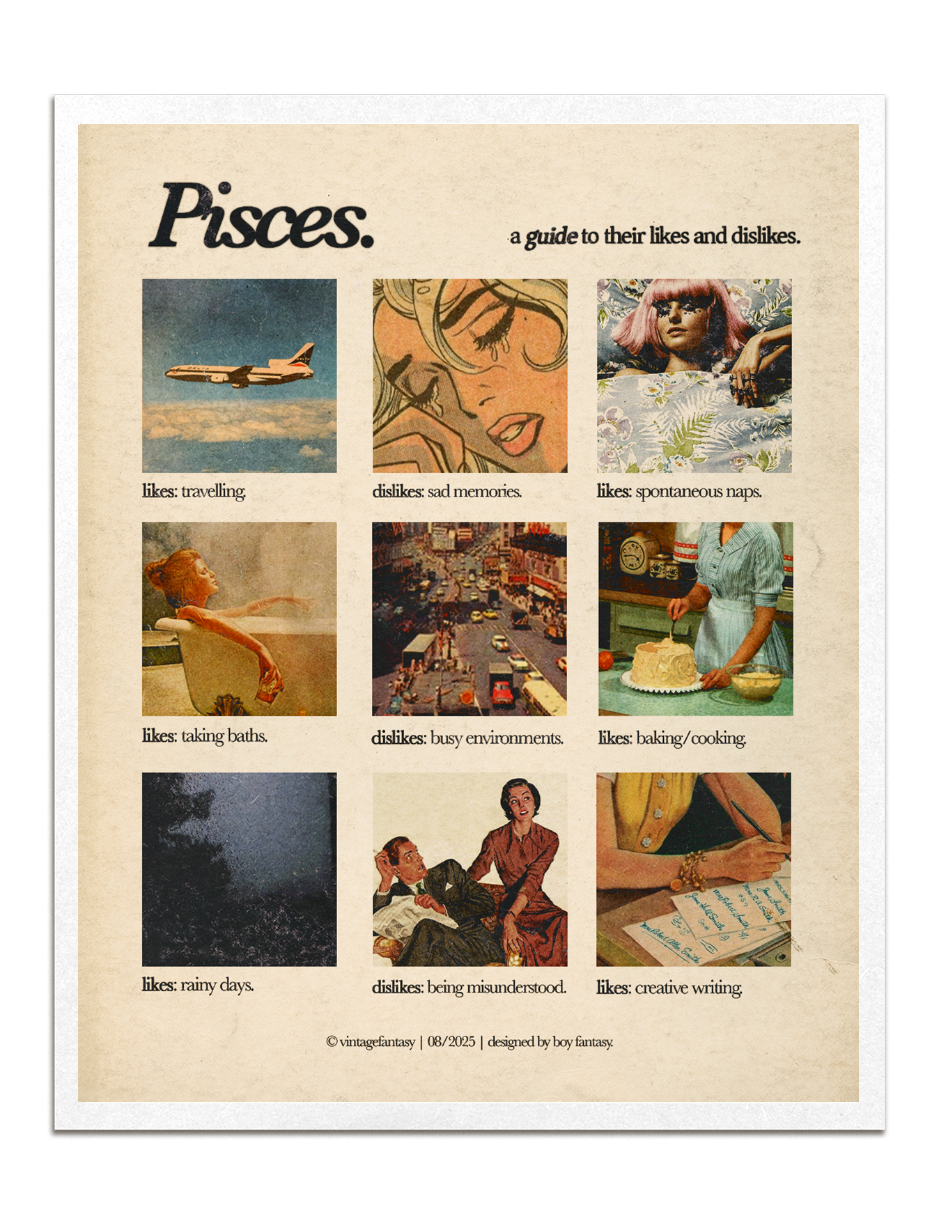 zodiacs likes & dislikes charts