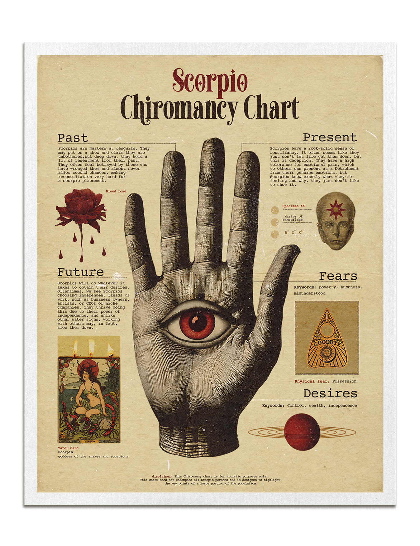 Zodiac Palm Chart Prints