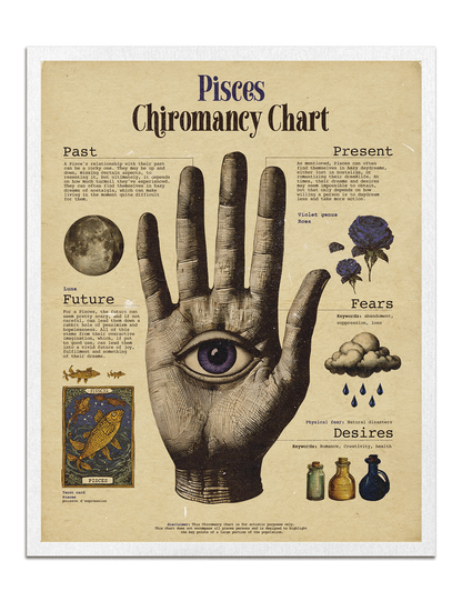 Zodiac Palm Chart Prints