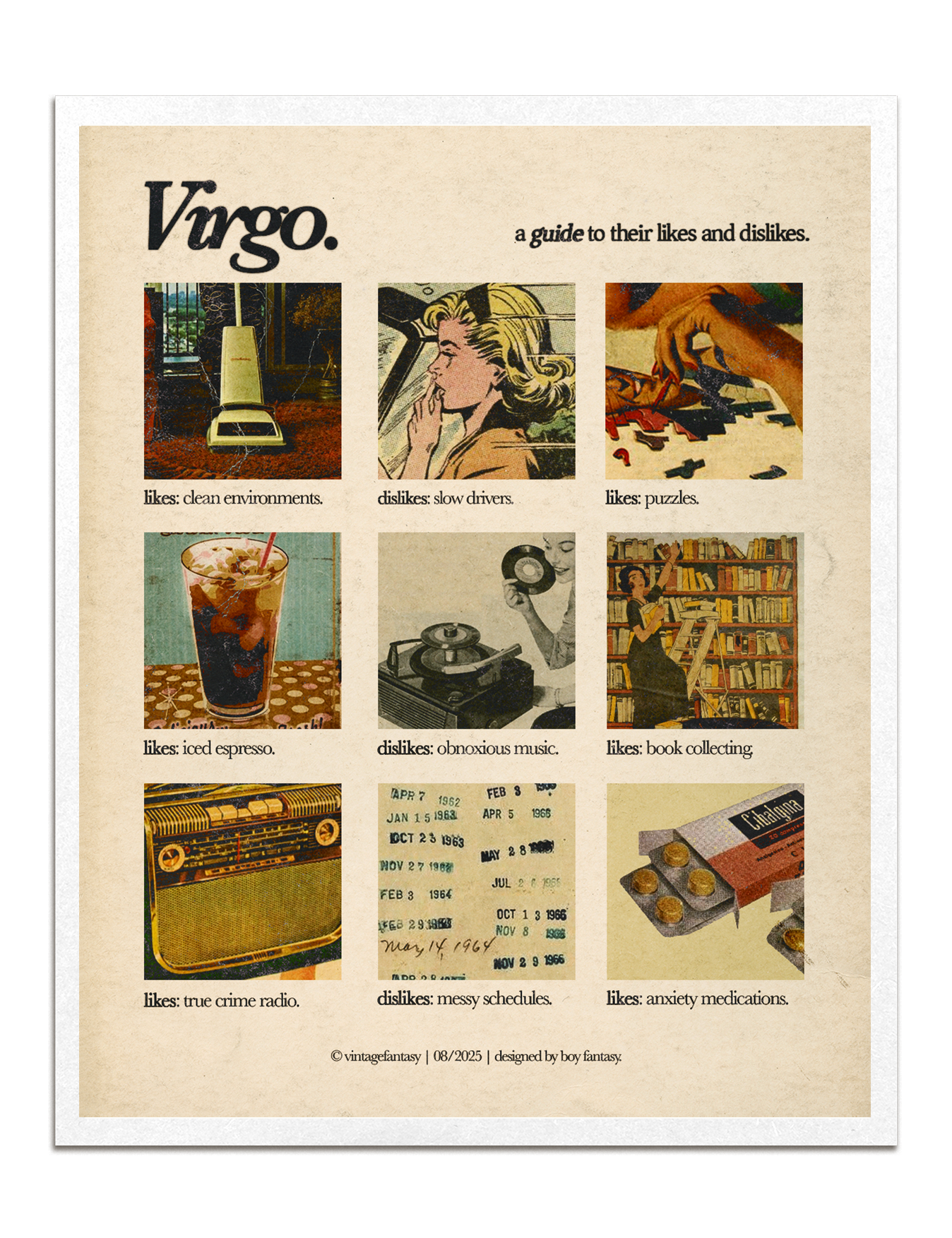 zodiacs likes & dislikes charts