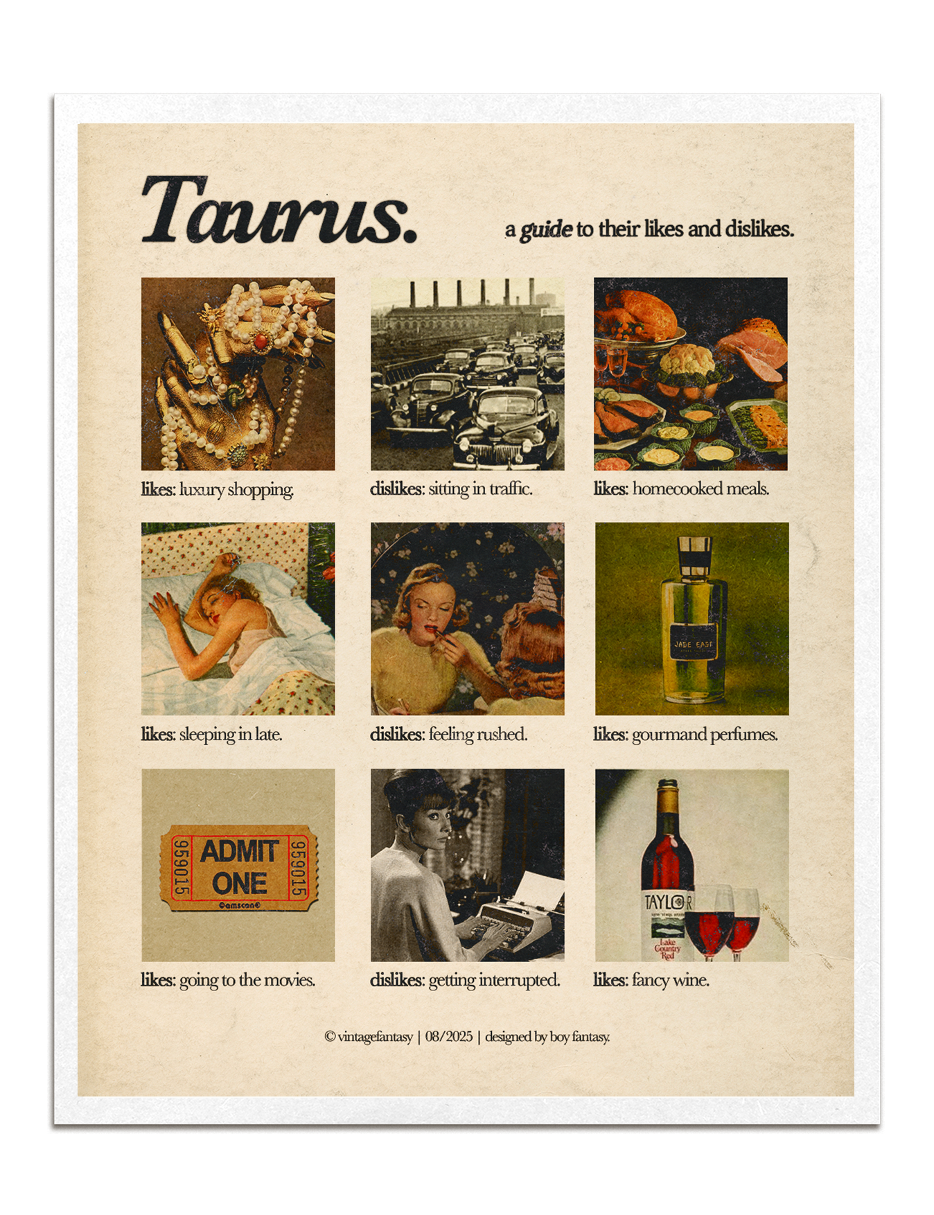 zodiacs likes & dislikes charts