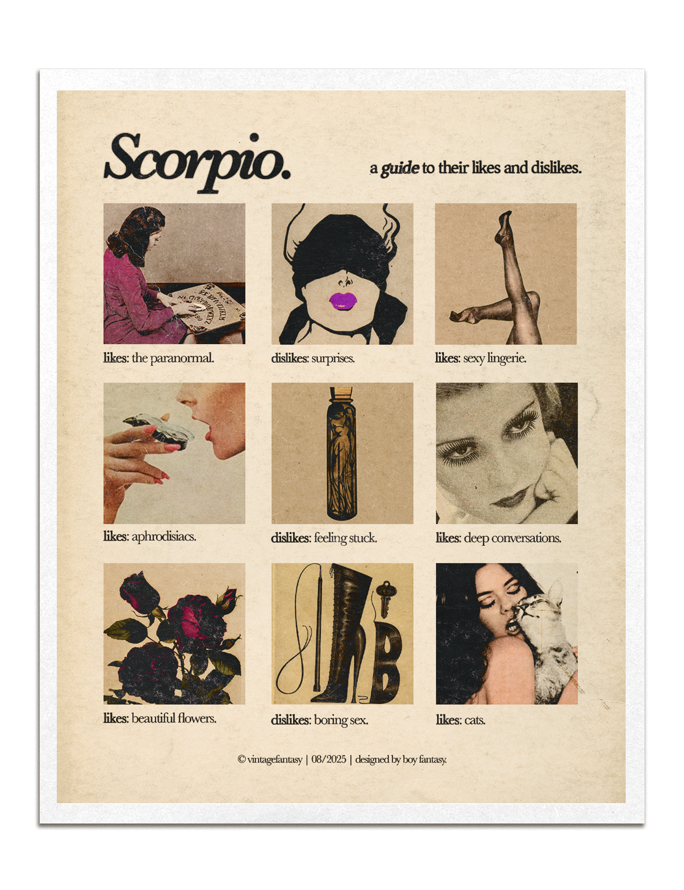 zodiacs likes & dislikes charts