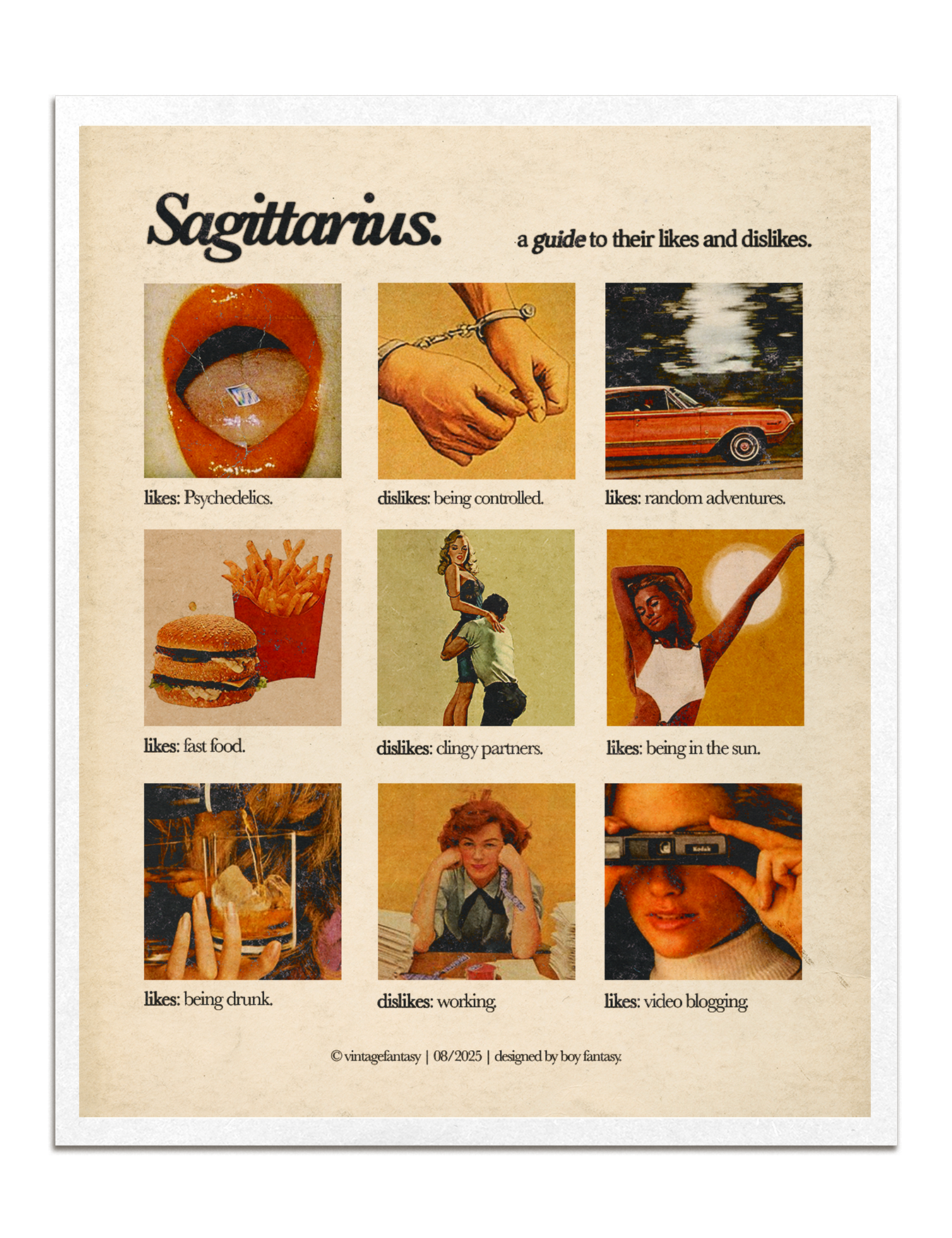 zodiacs likes & dislikes charts