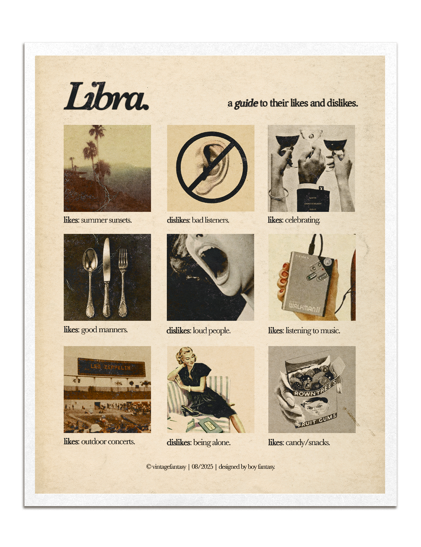 zodiacs likes & dislikes charts