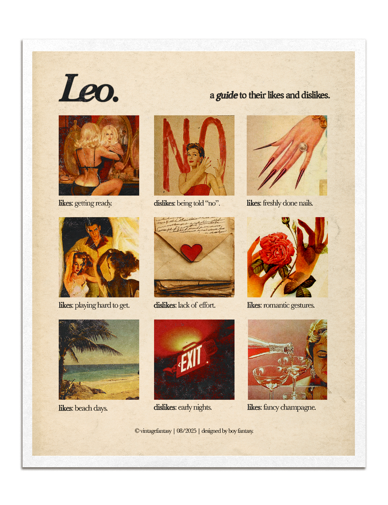 zodiacs likes & dislikes charts