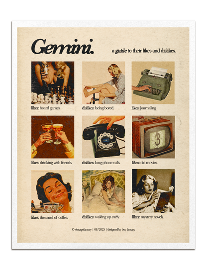 zodiacs likes & dislikes charts