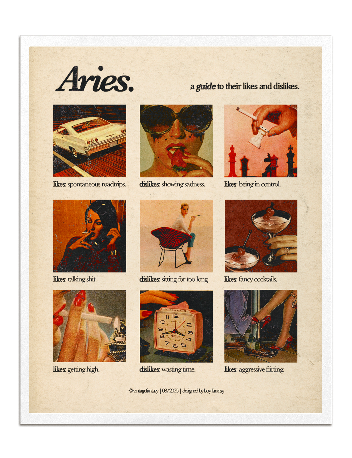 zodiacs likes & dislikes charts