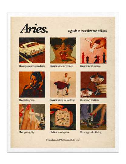 zodiacs likes & dislikes charts