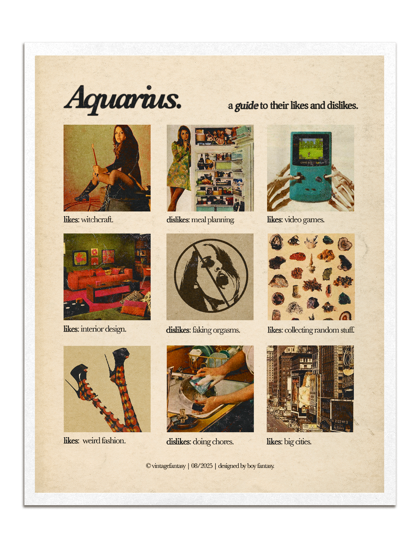 zodiacs likes & dislikes charts